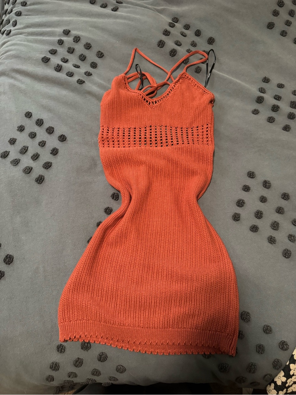 Forever 21 Rust Knit Eyelet Dress